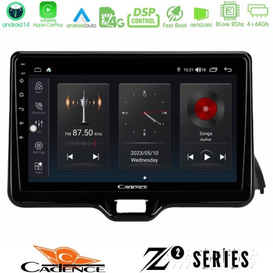 Cadence Z2 Series 8Core Android14 4+64GB  Toyota Yaris 2020-> Navigation Multimedia Tablet 9" Με Carplay & Android Auto