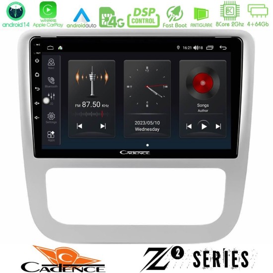Cadence Z2 Series 8Core Android14 4+64GB  VW Scirocco 2008-2014 Navigation Multimedia Tablet 9" Με Carplay & Android Auto