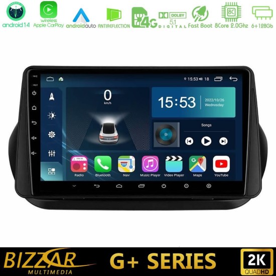 Bizzar G+ Series Fiat Fiorino/Citroen Nemo/Peugeot Bipper 8core Android14 6+128GB Navigation Multimedia Tablet 10" Bizzar G+ Series Fiat Fiorino/Citroen Nemo/Peugeot Bipper 8core Android14 6+128GB Navigation Multimedia Tablet 10"