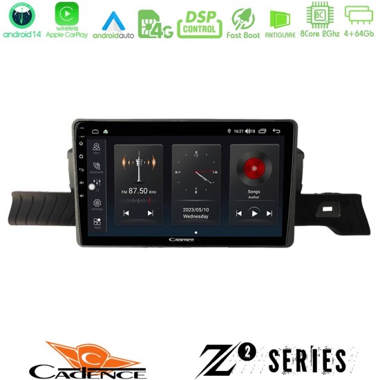 Cadence Z2 Series 8Core Android14 4+64GB Citroen C3 You 2025-> Navigation Multimedia Tablet 9"  Με Carplay & Android Auto