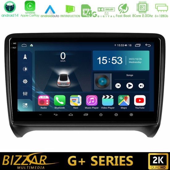 Bizzar G+ Series Audi TT B7 8core Android14 6+128GB Navigation Multimedia Tablet 9" Bizzar G+ Series Audi TT B7 8core Android14 6+128GB Navigation Multimedia Tablet 9"