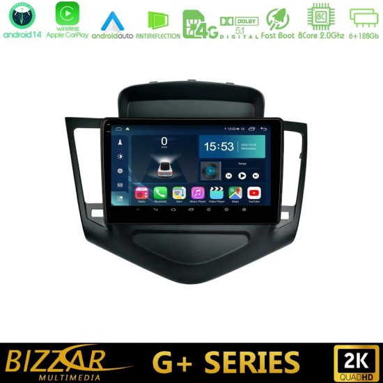 Bizzar G+ Series Chevrolet Cruze 2009-2012 8core Android14 6+128GB Navigation Multimedia Tablet 9"