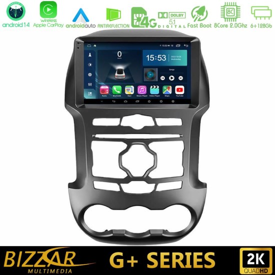 Bizzar G+ Series Ford Ranger 2012-2016 8Core Android14 6+128GB Navigation Multimedia Tablet 9"
