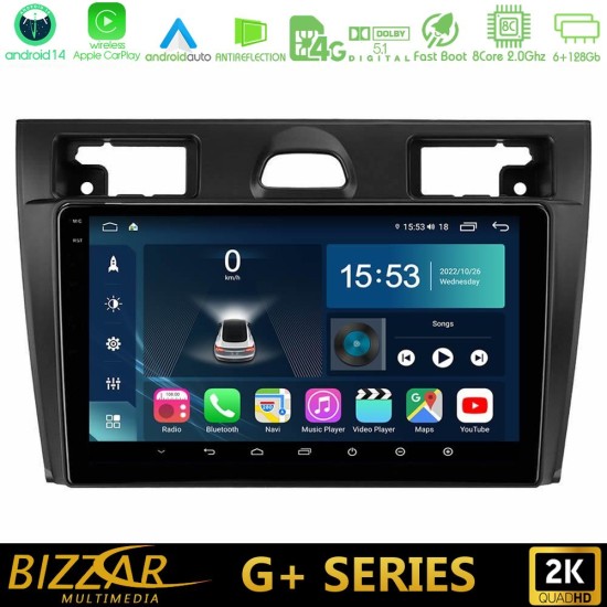 Bizzar G+ Series Ford Fiesta/Fusion 8core Android14 6+128GB Navigation Multimedia Tablet 9"