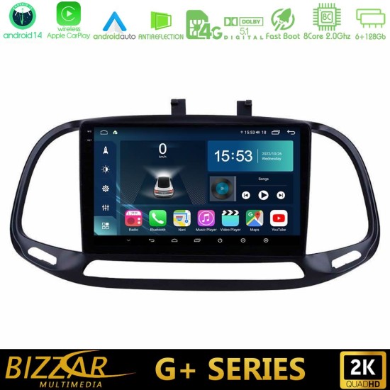 Bizzar G+ Series Fiat Doblo 2015-2022 8core Android14 6+128GB Navigation Multimedia Tablet 9"