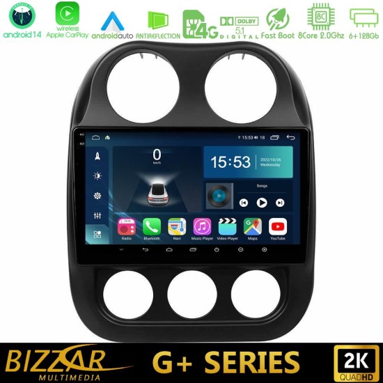 Bizzar G+ Series Jeep Compass 2010-2016 8core Android14 6+128GB Navigation Multimedia Tablet 10" Bizzar G+ Series Jeep Compass 2010-2016 8core Android14 6+128GB Navigation Multimedia Tablet 10"