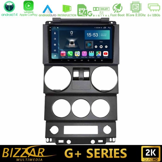 Bizzar G+ Series Jeep Wrangler 2Door 2008-2010 8core Android14 6+128GB Navigation Multimedia Tablet 9" Bizzar G+ Series Jeep Wrangler 2Door 2008-2010 8core Android14 6+128GB Navigation Multimedia Tablet 9"