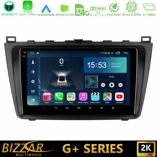 Bizzar G+ Series Mazda 6 2008-2012 8core Android14 6+128GB Navigation Multimedia Tablet 9" Bizzar G+ Series Mazda 6 2008-2012 8core Android14 6+128GB Navigation Multimedia Tablet 9"