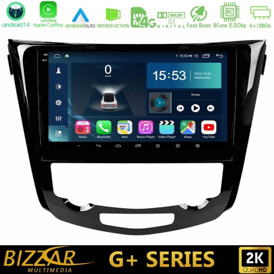 Bizzar G+ Series Nissan Qashqai J11 (AUTO A/C) 8core Android14 6+128GB Navigation Multimedia Tablet 10"