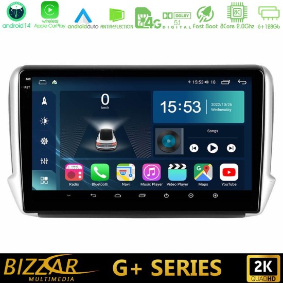 Bizzar G+ Series Peugeot 208/2008 8core Android14 6+128GB Navigation Multimedia Tablet 10" Bizzar G+ Series Peugeot 208/2008 8core Android14 6+128GB Navigation Multimedia Tablet 10"