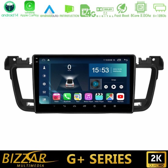 Bizzar G+ Series Peugeot 508 2010-2018 8core Android14 6+128GB Navigation Multimedia Tablet 9" Bizzar G+ Series Peugeot 508 2010-2018 8core Android14 6+128GB Navigation Multimedia Tablet 9"