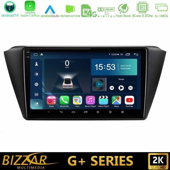 Bizzar G+ Series Skoda Fabia 2015-2021 8core Android14 6+128GB Navigation Multimedia Tablet 9"