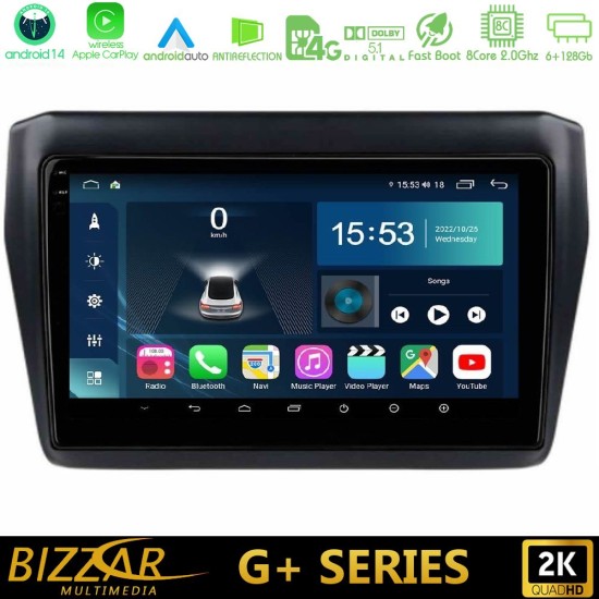 Bizzar G+ Series Suzuki Swift 2017-2023 8core Android14 6+128GB Navigation Multimedia Tablet 9" Bizzar G+ Series Suzuki Swift 2017-2023 8core Android14 6+128GB Navigation Multimedia Tablet 9"