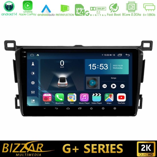 Bizzar G+ Series Toyota RAV4 2013-2018 8core Android14 6+128GB Navigation Multimedia Tablet 9" Bizzar G+ Series Toyota RAV4 2013-2018 8core Android14 6+128GB Navigation Multimedia Tablet 9"