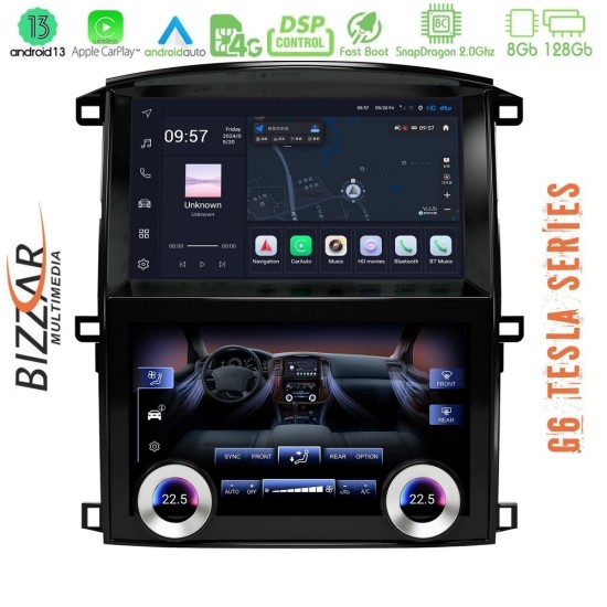 Bizzar Toyota Land Cruiser J100 Android 13 (8+128GB) Tesla Multimedia Station Double Screen 10" Bizzar Toyota Land Cruiser J100 Android 13 (8+128GB) Tesla Multimedia Station Double Screen 10"