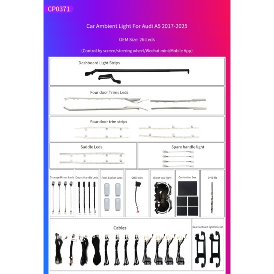 Ατμοσφαιρικός Φωτισμός Audi A5 (F5) 2017-2025 OEM Ambient Light Full Kit