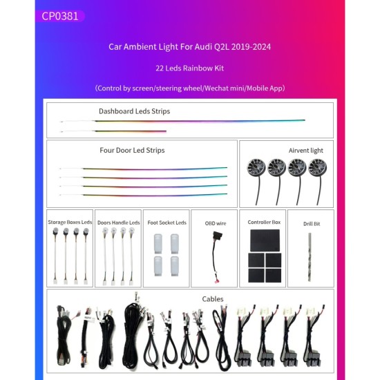 Ατμοσφαιρικός Φωτισμός BMW X3/X4 (F25/F26) OEM Ambient Light Full Kit Ατμοσφαιρικός Φωτισμός BMW X3/X4 (F25/F26) OEM Ambient Light Full Kit