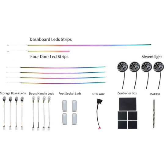 Ατμοσφαιρικός Φωτισμός Audi Q2 (GA) 2019-2024 OEM Ambient Light Full Kit