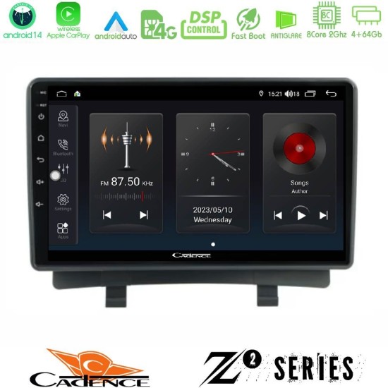 Cadence Z2 Series 8Core Android14 4+64GB Opel Zafira Navigation Multimedia Tablet 9" Με Carplay & Android Auto Cadence Z2 Series 8Core Android14 4+64GB Opel Zafira Navigation Multimedia Tablet 9" Με Carplay & Android Auto