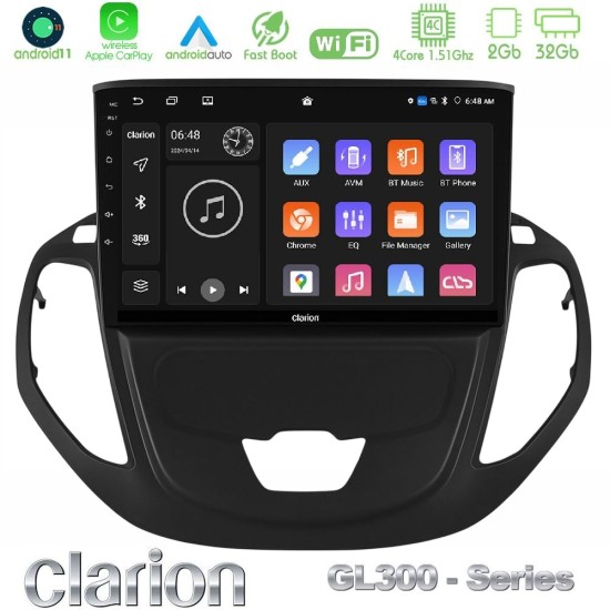 Clarion GL300 Series 4Core Android11 2+32GB Ford Transit Courier 2015-2023 Navigation Multimedia Tablet 9" Με Carplay & Android Auto Clarion GL300 Series 4Core Android11 2+32GB Ford Transit Courier 2015-2023 Navigation Multimedia Tablet 9" Με Carplay & Android Auto