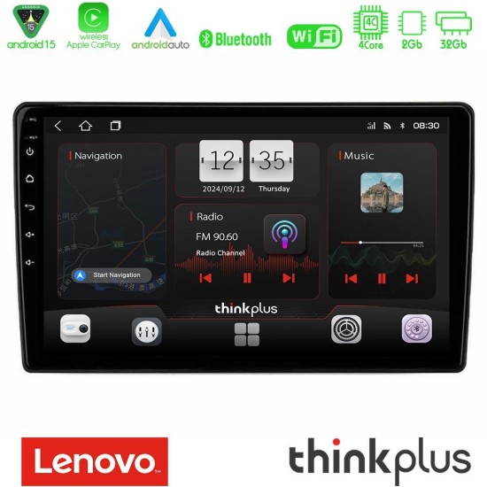 Lenovo Thinkplus Series 4Core Android15 2+32GB  Alfa Romeo Giulietta 2014-2021 Navigation Multimedia Tablet 10" Με Carplay & Android Auto Με Carplay & Android Auto