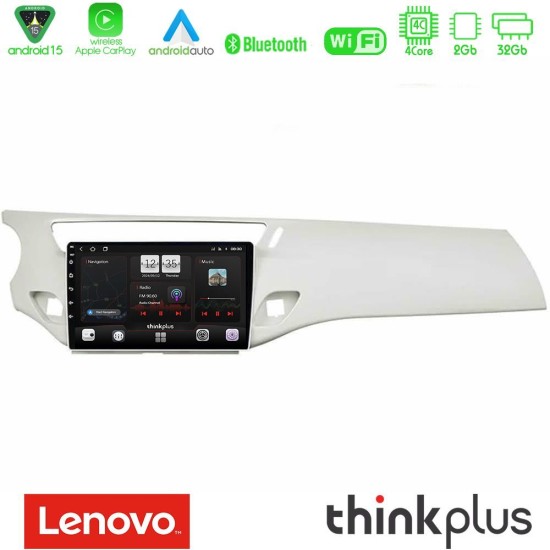Lenovo Thinkplus Series 4Core Android15 2+32GB  Citroen C3 2009-2016 Navigation Multimedia Tablet 9"  Με Carplay & Android Auto (Άσπρο)