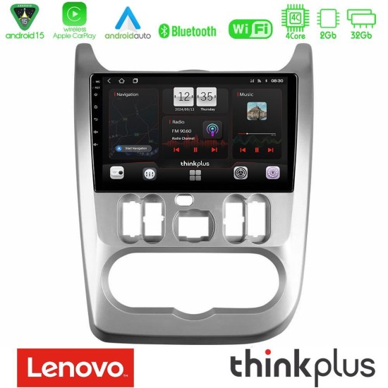 Lenovo Thinkplus Series 4Core Android15 2+32GB  Dacia Duster/Sandero/Logan Navigation Multimedia Tablet 9" Με Carplay & Android Auto