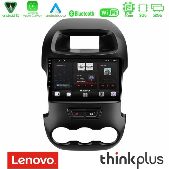 Lenovo Thinkplus Series 4Core Android15 2+32GB  Ford Ranger 2012-2016 Navigation Multimedia Tablet 9" Με Carplay & Android Auto