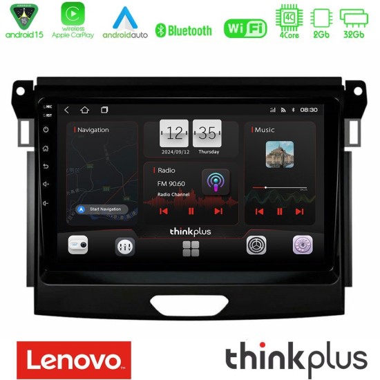Lenovo Thinkplus Series 4Core Android15 2+32GB  Ford Ranger 2017-2022 Navigation Multimedia Tablet 9" Με Carplay & Android Auto