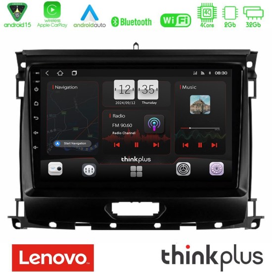 Lenovo Thinkplus Series 4Core Android15 2+32GB  Ford Ranger 2017-2022 Navigation Multimedia Tablet 9" Με Carplay & Android Auto