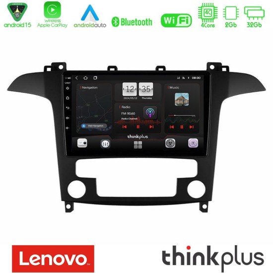 Lenovo Thinkplus Series 4Core Android15 2+32GB  Ford S-Max 2006-2012 Navigation Multimedia Tablet 9" Με Carplay & Android Auto