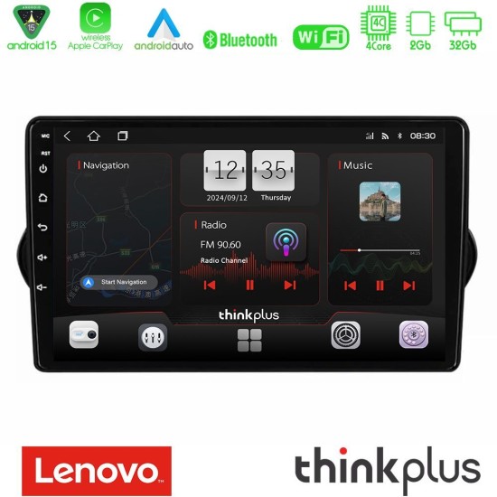 Lenovo Thinkplus Series 4Core Android15 2+32GB  Fiat Tipo 2015-2022 (Hatchback) Navigation Multimedia Tablet 9" Με Carplay & Android Auto