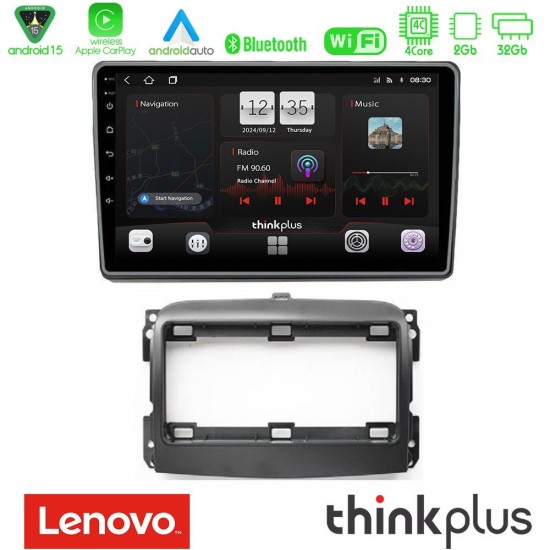 Lenovo Thinkplus Series 4Core Android15 2+32GB  Fiat 500L Navigation Multimedia Tablet 10" Με Carplay & Android Auto