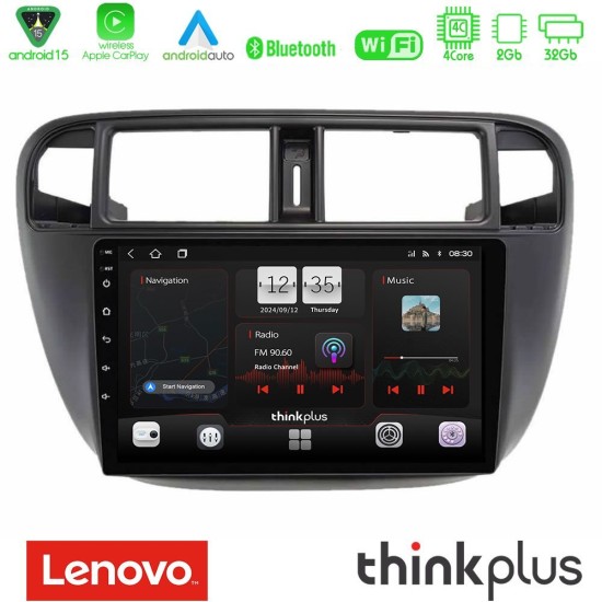 Lenovo Thinkplus Series 4Core Android15 2+32GB Honda Civic 1995-2001 Navigation Multimedia Tablet 9" Με Carplay & Android Auto