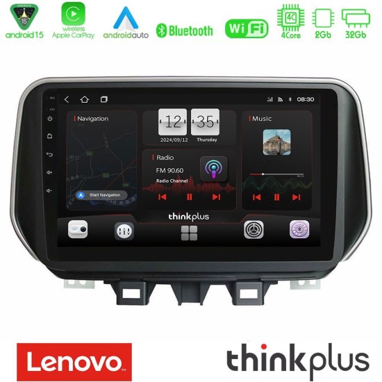 Lenovo Thinkplus Series 4Core Android15 2+32GB  Hyundai Tucson 2019-> Navigation Multimedia Tablet 9" Με Carplay & Android Auto