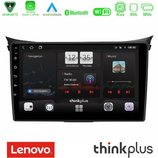 Lenovo Thinkplus Series 4Core Android15 2+32GB Hyundai i30 2012-2017 Navigation Multimedia Tablet 9" Με Carplay & Android Auto Lenovo Thinkplus Series 4Core Android15 2+32GB Hyundai i30 2012-2017 Navigation Multimedia Tablet 9" Με Carplay & Android Auto