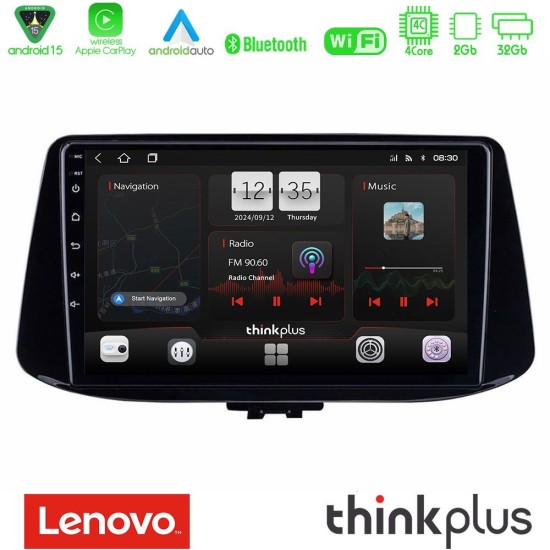 Lenovo Thinkplus Series 4Core Android15 2+32GB  Hyundai i30 Navigation Multimedia Tablet 9" Με Carplay & Android Auto
