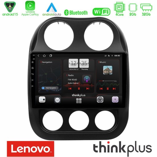Lenovo Thinkplus Series 4Core Android15 2+32GB Jeep Compass 2012-2016 Navigation Multimedia Tablet 9" Με Carplay & Android Auto Lenovo Thinkplus Series 4Core Android15 2+32GB Jeep Compass 2012-2016 Navigation Multimedia Tablet 9" Με Carplay & Android Auto