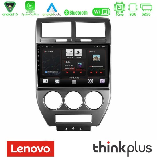 Lenovo Thinkplus Series 4Core Android15 2+32GB  Jeep Compass/Patriot 2007-2008 Navigation Multimedia Tablet 10" Με Carplay & Android Auto