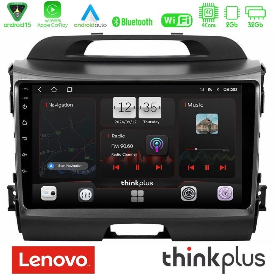 Lenovo Thinkplus Series 4Core Android15 2+32GB  Kia Sportage Navigation Multimedia Tablet 9" Με Carplay & Android Auto