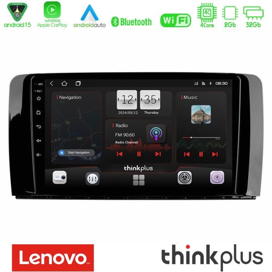 Lenovo Thinkplus Series 4Core Android15 2+32GB  Mercedes R Class Navigation Multimedia Tablet 9" Με Carplay & Android Auto