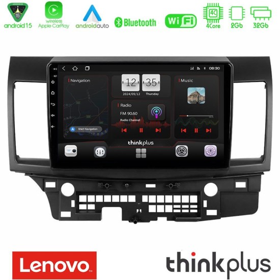 Lenovo Thinkplus Series 4Core Android15 2+32GB  Mitsubishi Lancer 2008 – 2015 Navigation Multimedia Tablet 10" Με Carplay & Android Auto