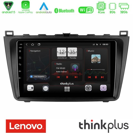 Lenovo Thinkplus Series 4Core Android15 2+32GB Mazda 6 2008-2012 Navigation Multimedia Tablet 9" Με Carplay & Android Auto Lenovo Thinkplus Series 4Core Android15 2+32GB Mazda 6 2008-2012 Navigation Multimedia Tablet 9" Με Carplay & Android Auto