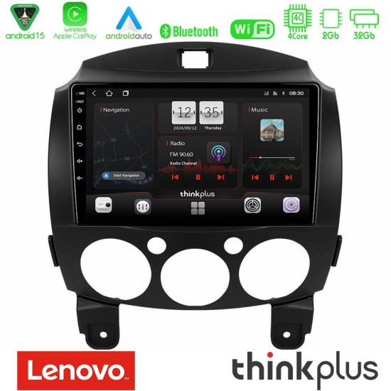 Lenovo Thinkplus Series 4Core Android15 2+32GB Mazda 2 2008-2014 Navigation Multimedia Tablet 9" Με Carplay & Android Auto Lenovo Thinkplus Series 4Core Android15 2+32GB Mazda 2 2008-2014 Navigation Multimedia Tablet 9" Με Carplay & Android Auto