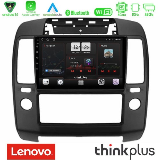 Lenovo Thinkplus Series 4Core Android15 2+32GB  Nissan Navara Navigation Multimedia Tablet 9" Με Carplay & Android Auto