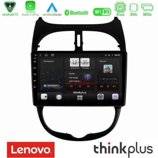 Lenovo Thinkplus Series 4Core Android15 2+32GB Peugeot 206 Navigation Multimedia Tablet 9" Με Carplay & Android Auto Lenovo Thinkplus Series 4Core Android15 2+32GB Peugeot 206 Navigation Multimedia Tablet 9" Με Carplay & Android Auto