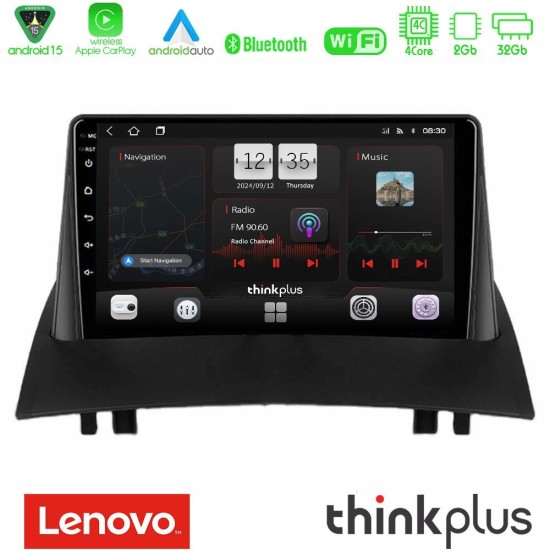 Lenovo Thinkplus Series 4Core Android15 2+32GB Renault Megane 2 2002-2008 Navigation Multimedia Tablet 9" Με Carplay & Android Auto Lenovo Thinkplus Series 4Core Android15 2+32GB Renault Megane 2 2002-2008 Navigation Multimedia Tablet 9" Με Carplay & Android Auto