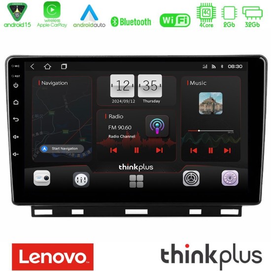 Lenovo Thinkplus Series 4Core Android15 2+32GB Renault Clio 5 2020-2025 Navigation Multimedia Tablet 9" Με Carplay & Android Auto Lenovo Thinkplus Series 4Core Android15 2+32GB Renault Clio 5 2020-2025 Navigation Multimedia Tablet 9" Με Carplay & Android Auto