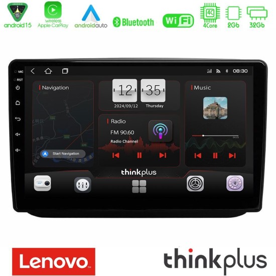 Lenovo Thinkplus Series 4Core Android15 2+32GB  Skoda Fabia 2007-2014 Navigation Multimedia Tablet 10" Με Carplay & Android Auto