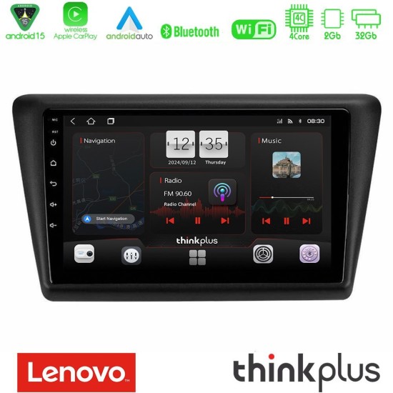 Lenovo Thinkplus Series 4Core Android15 2+32GB  Skoda Rapid 2013-2017 Navigation Multimedia Tablet 9" Με Carplay & Android Auto